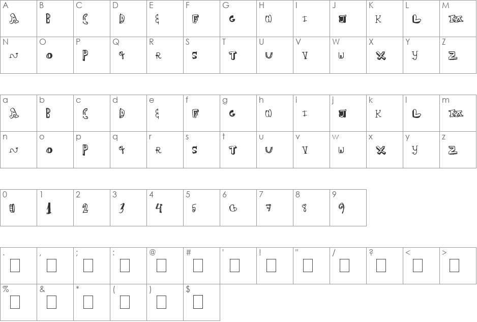 FairHouse font character map preview