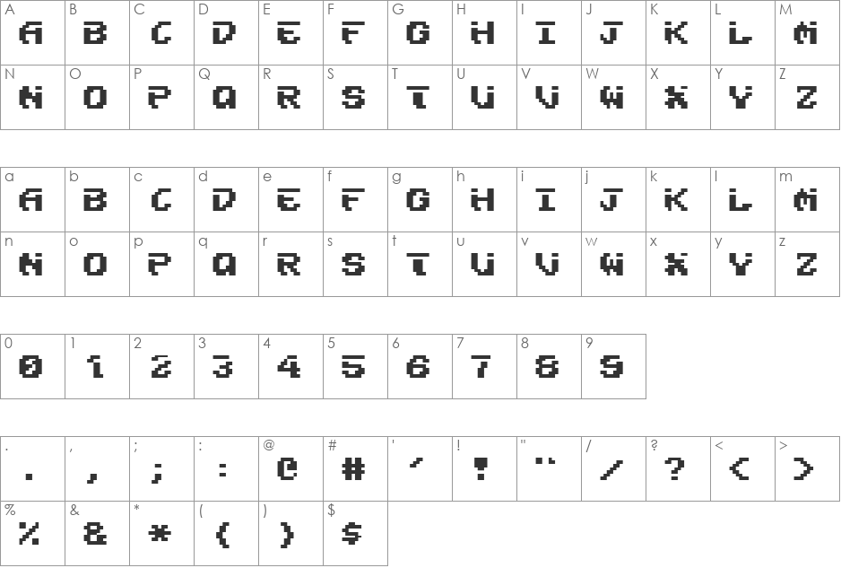 Fairlight font character map preview