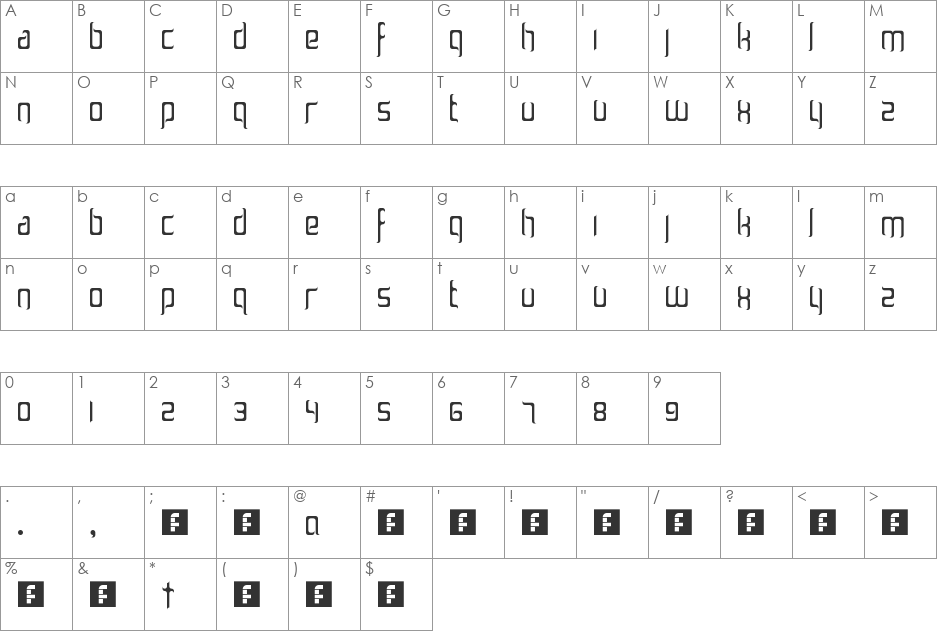 Fairytale font character map preview