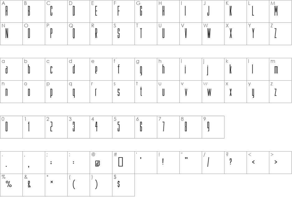 Fake Plastic font character map preview