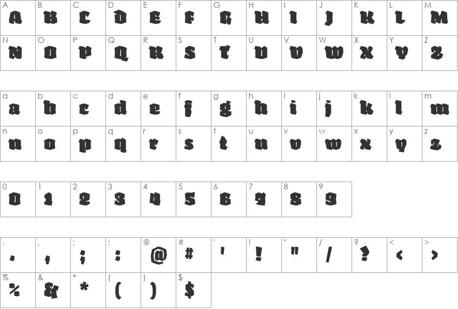 Fakir Display font character map preview