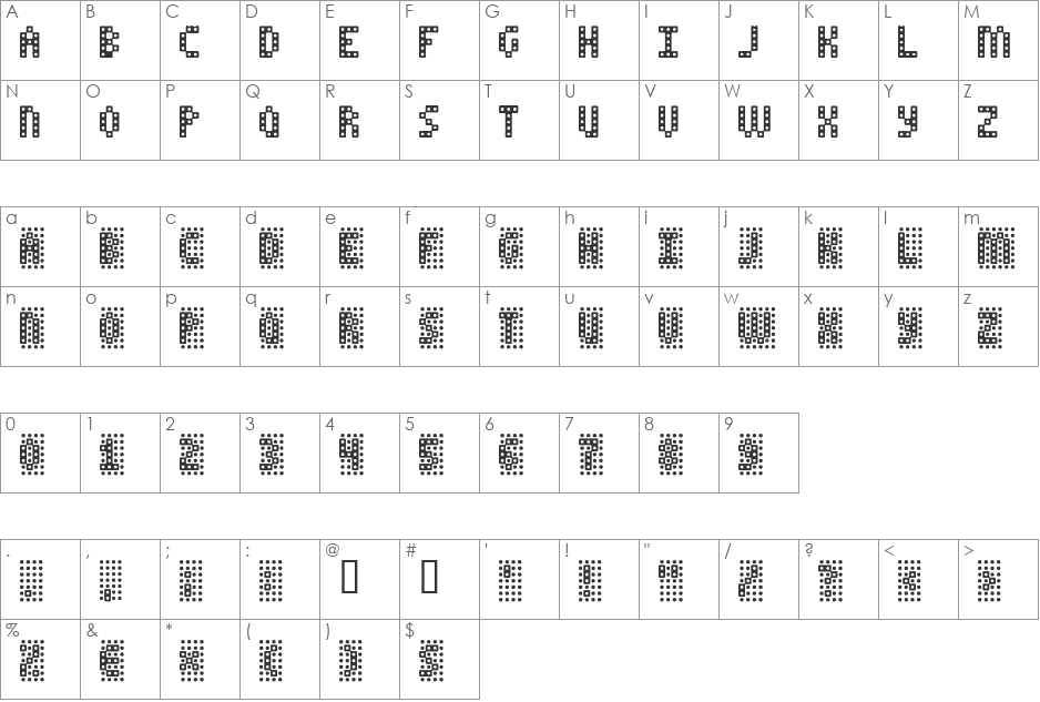 False Teeth font character map preview