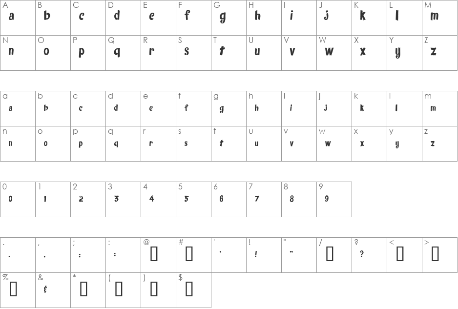 FantasticFont font character map preview