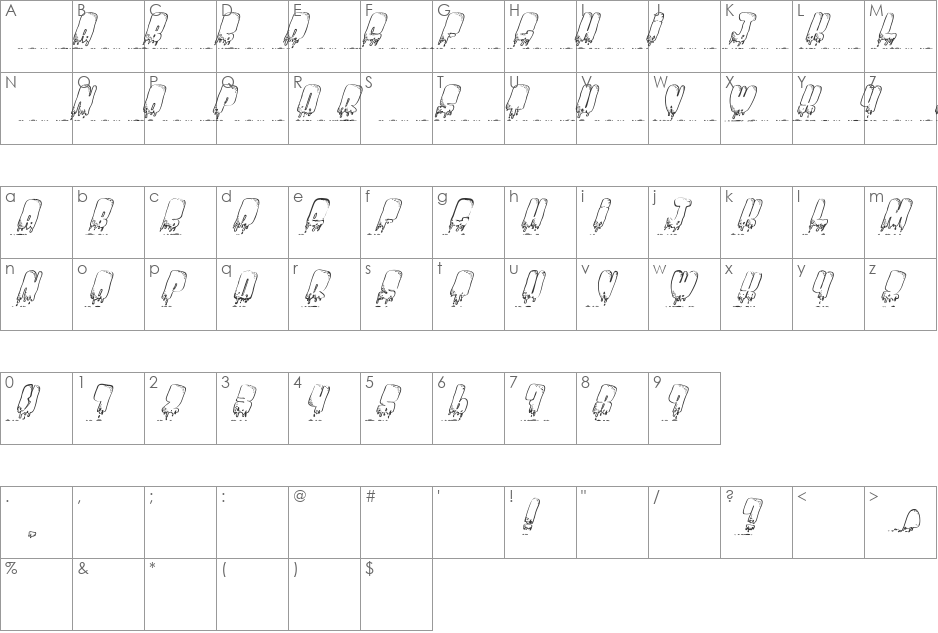 Fantom Better font character map preview