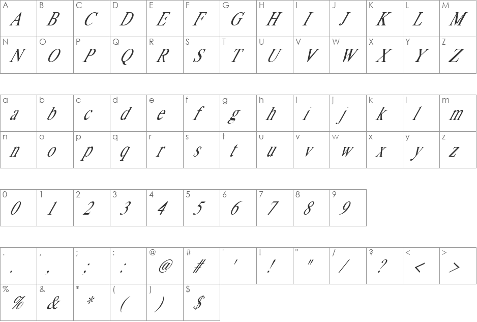 Far Out font character map preview