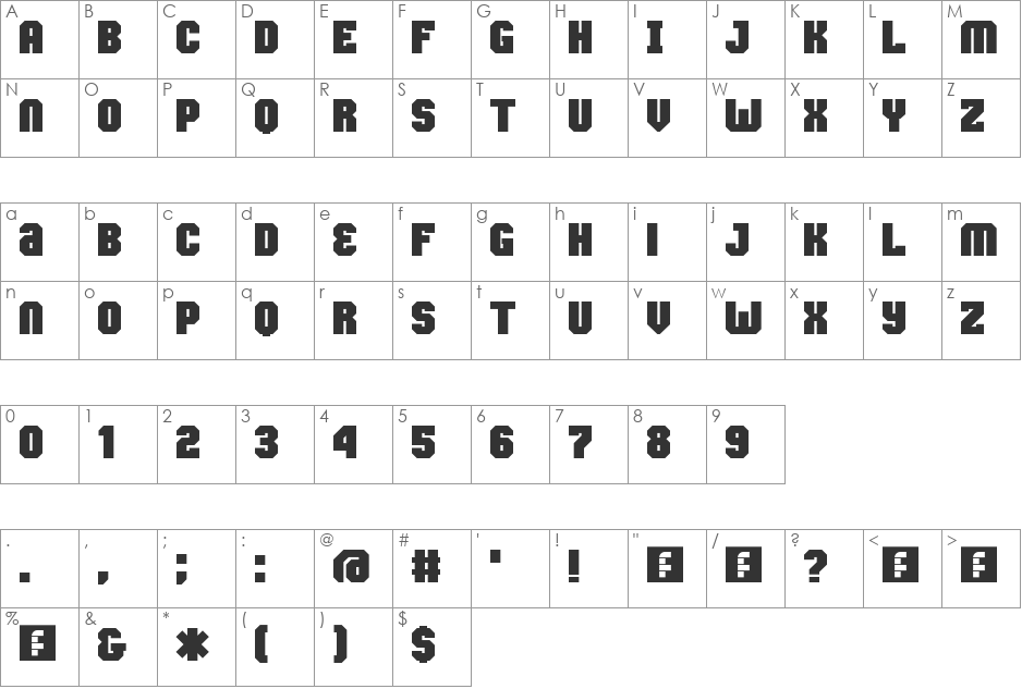 Faramir Black font character map preview