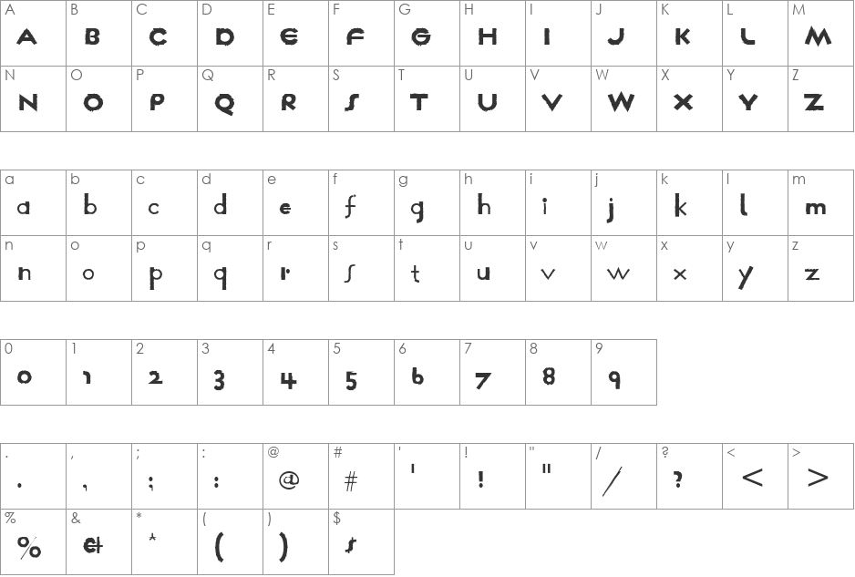 FarmhausNotSoITC font character map preview