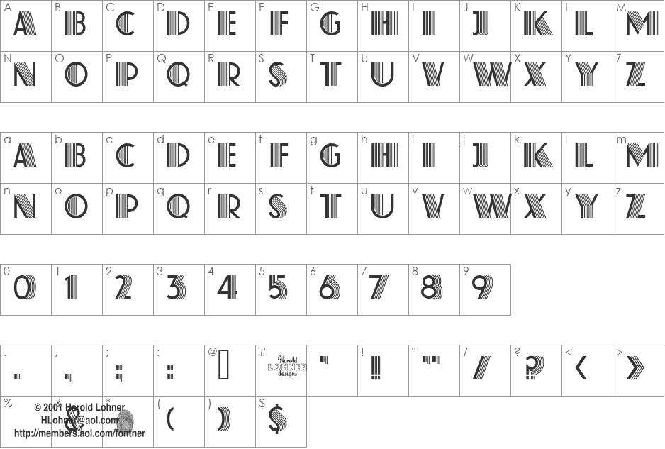 Farouk font character map preview