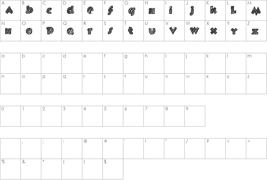 Fast Foont font character map preview