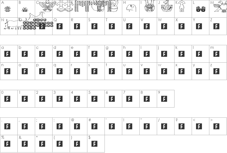 anadolu font character map preview