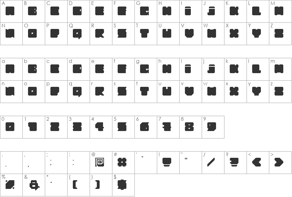 Fat Ass  font character map preview