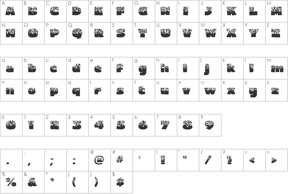 FatBoy 'BubbleUp' font character map preview