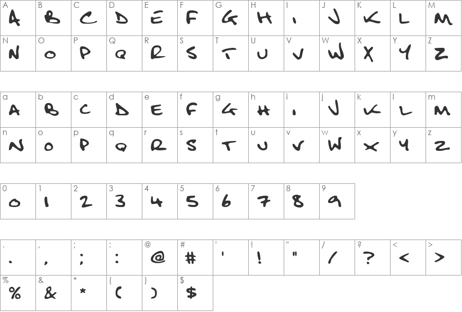 Fatboy Slim BLTC 2 BRK font character map preview