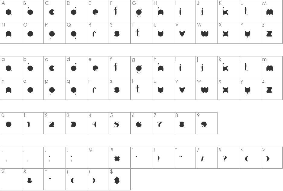 FatC font character map preview