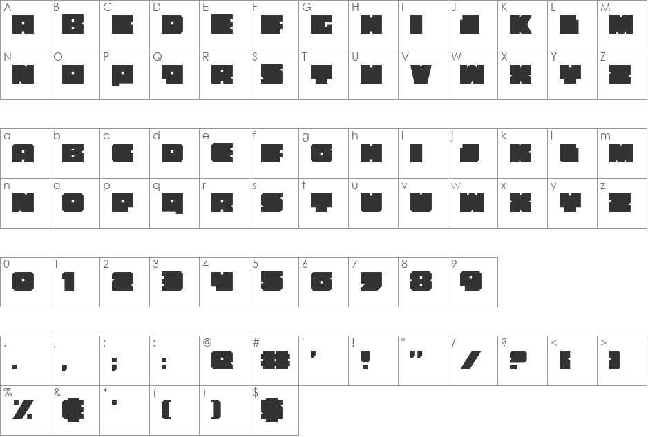 Anakefka font character map preview