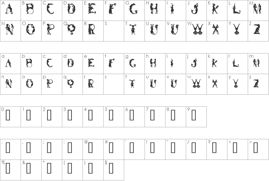 FathomSCapsSSK font character map preview