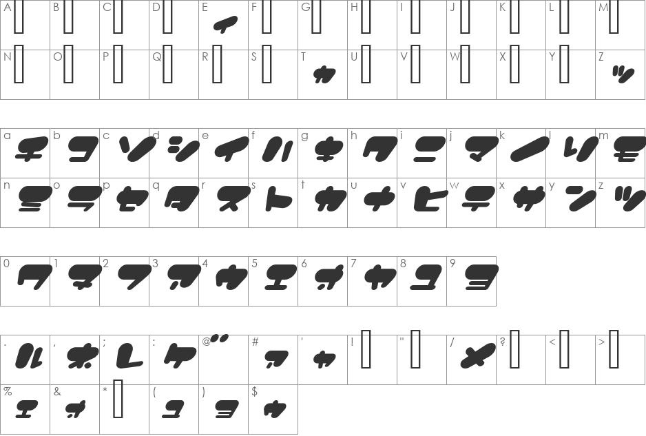 FatManLite font character map preview