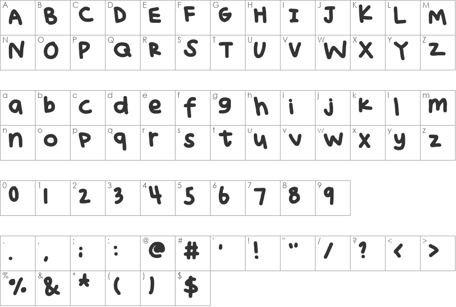 fatpen font character map preview