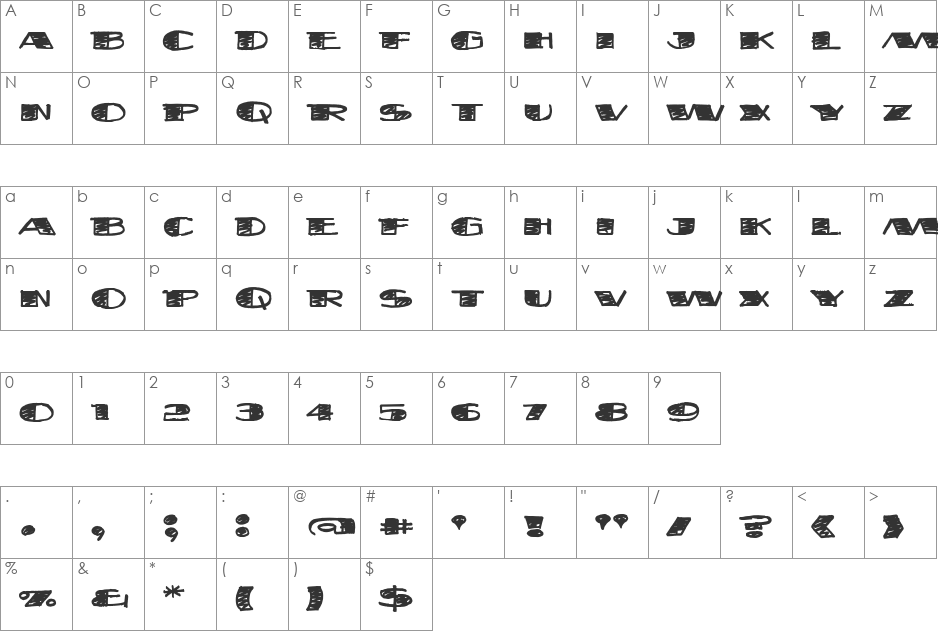 FatStack BB font character map preview