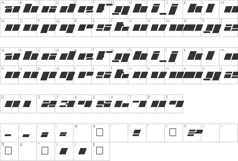 Fatt font character map preview