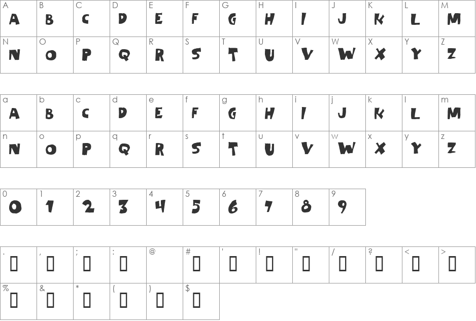 fayuca font character map preview