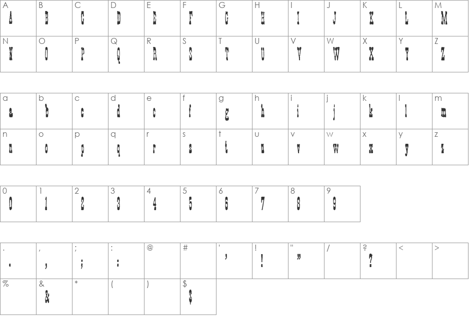Faywood  Extra Condensed WF font character map preview