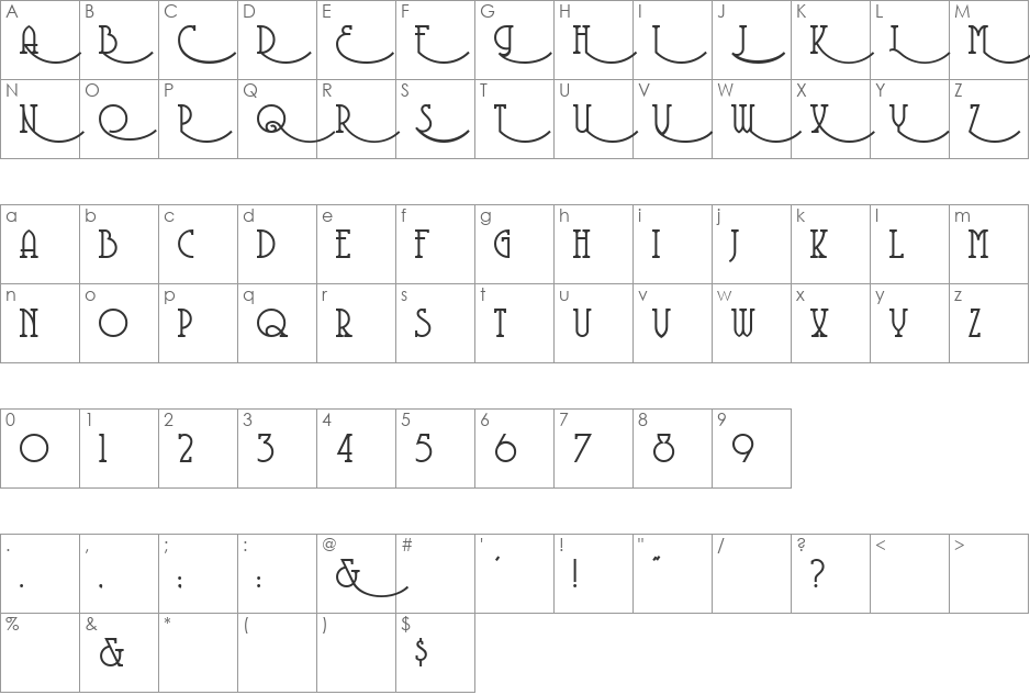 Faze Akkono font character map preview