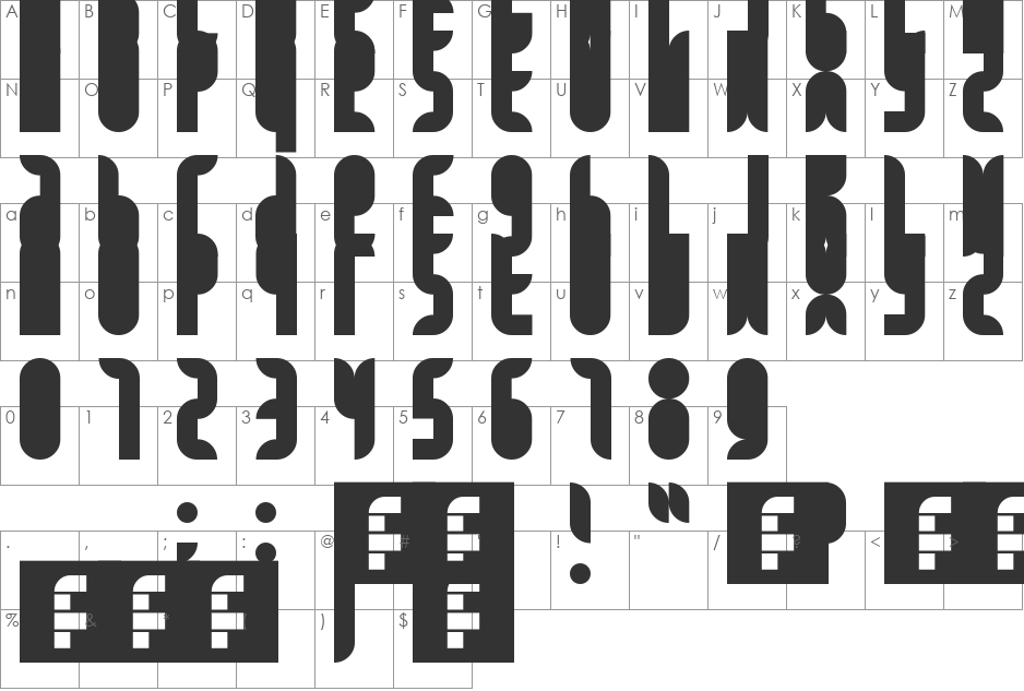 FB Catbop font character map preview