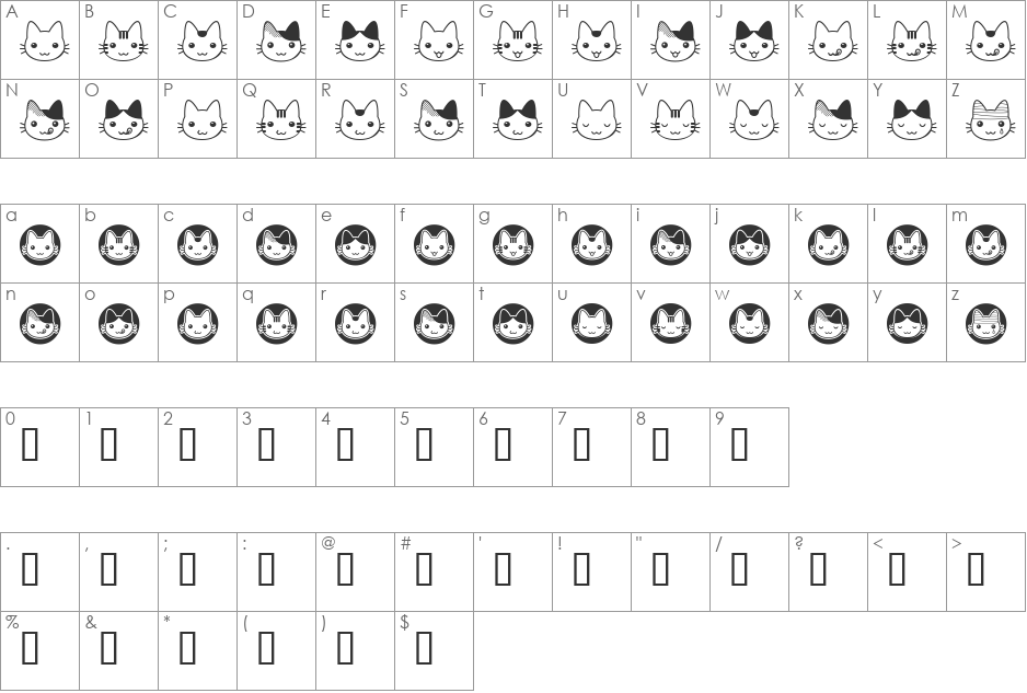 fb_nyan font character map preview