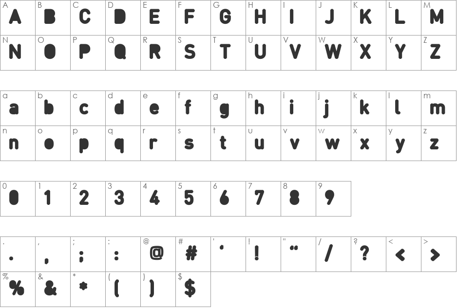 Fcraft font character map preview