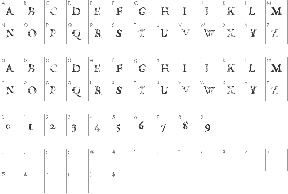 FD Carimboh font character map preview