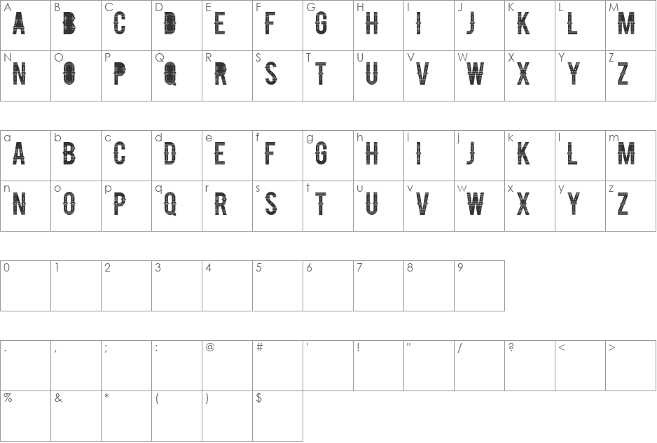 FDT_CARRETO_DEMO_VERSION font character map preview