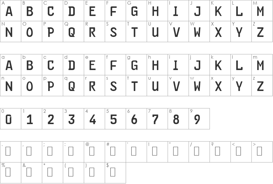 FE-Font font character map preview