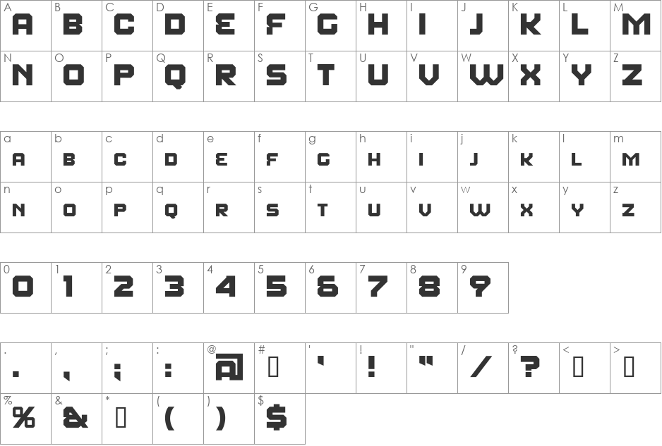 Fear Factor 'SmallCaps' font character map preview