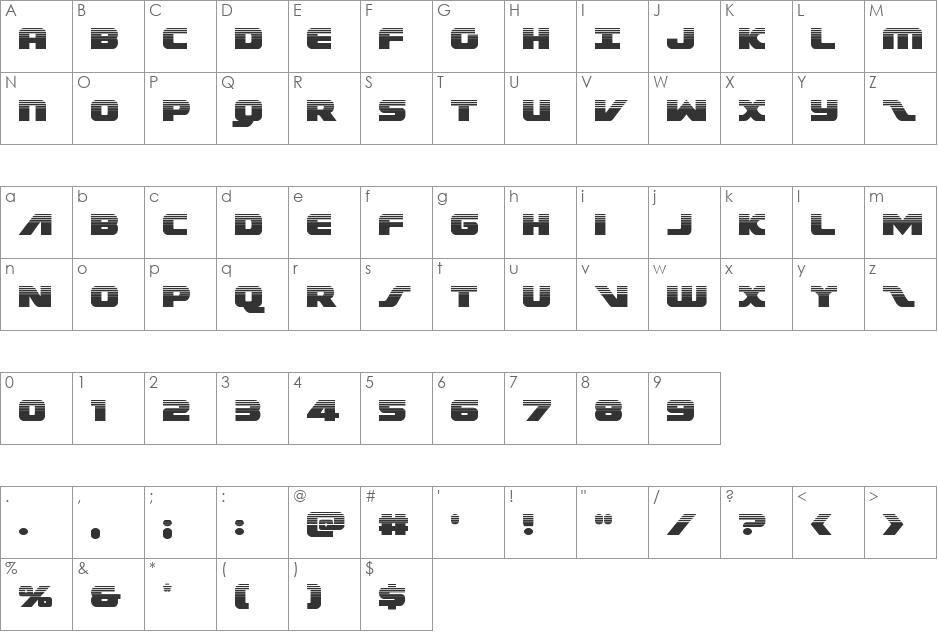 Federal Escort Halftone font character map preview