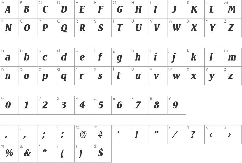 AbelBecker-Black font character map preview