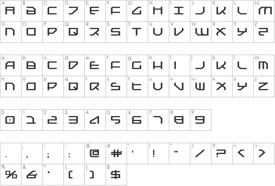 Federapolis Expanded Bold font character map preview