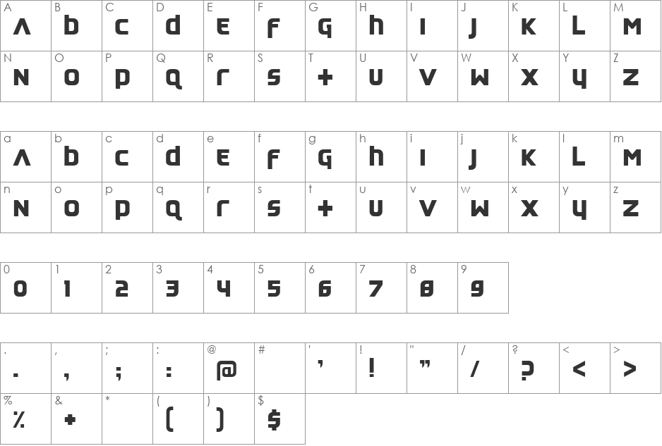 Feedback font character map preview
