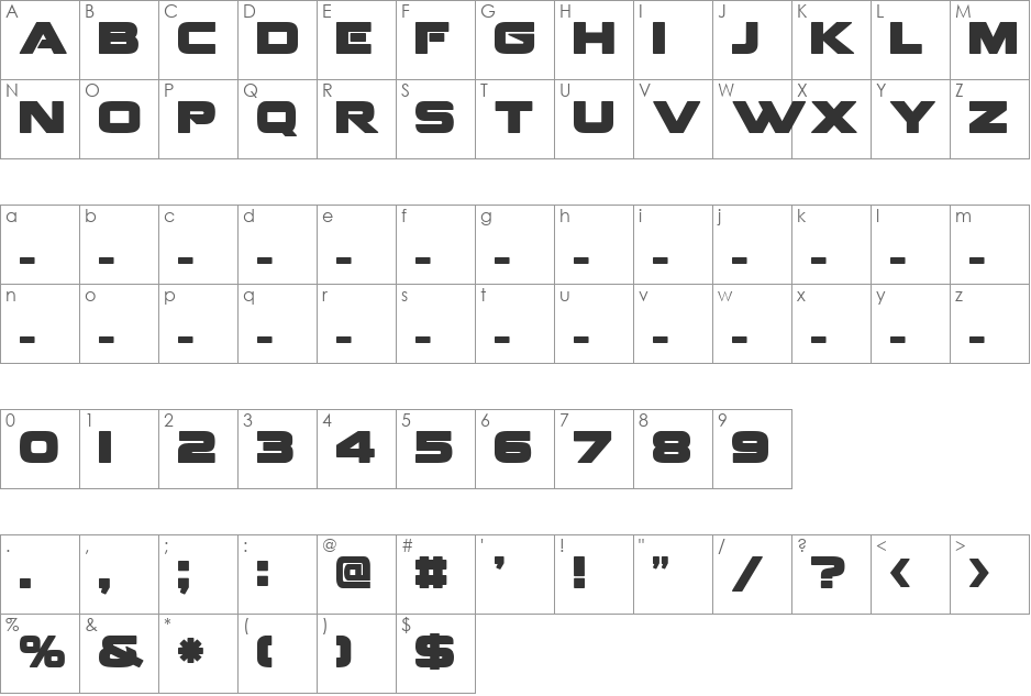 Fenix BlackletterCaps font character map preview