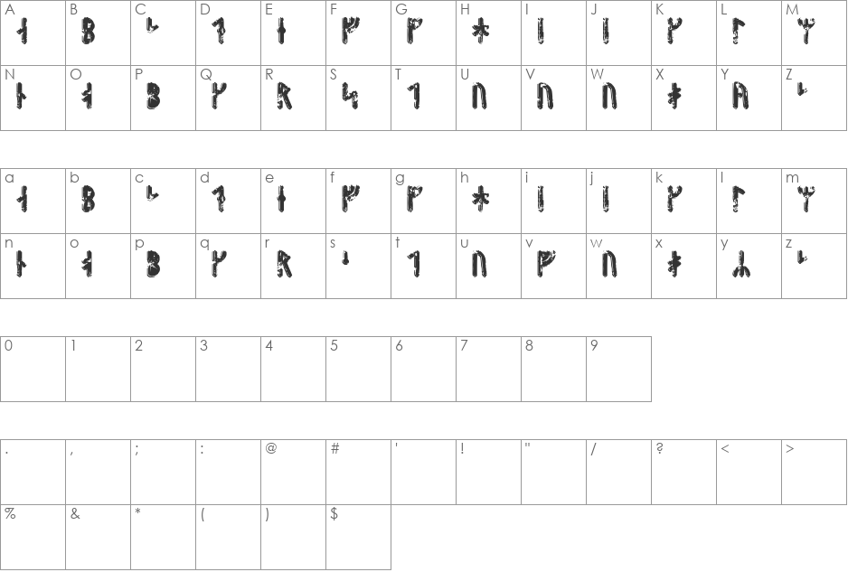 Fenrir Runic font character map preview