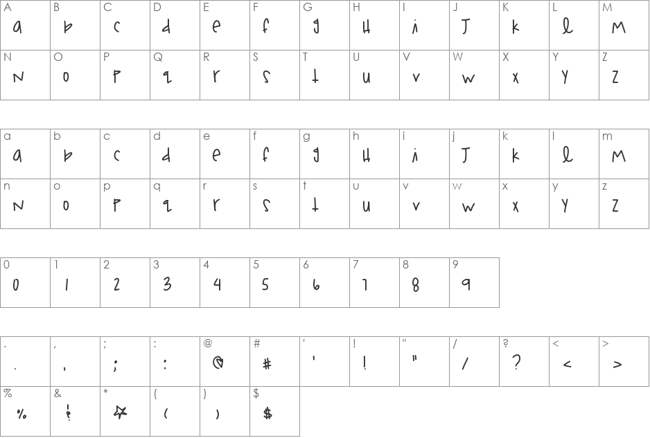 FerrisWheelFun font character map preview