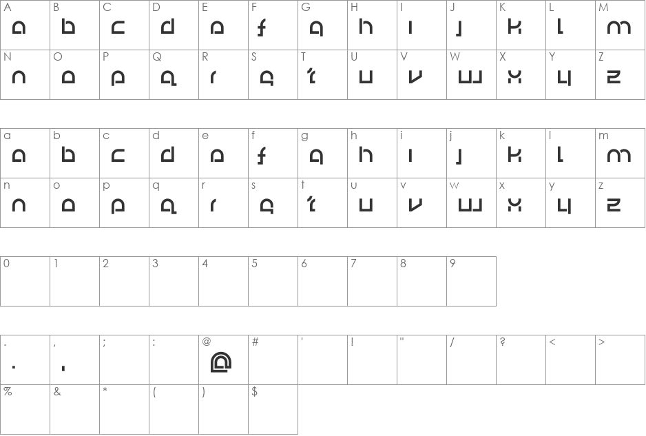 FertigBauHaus font character map preview