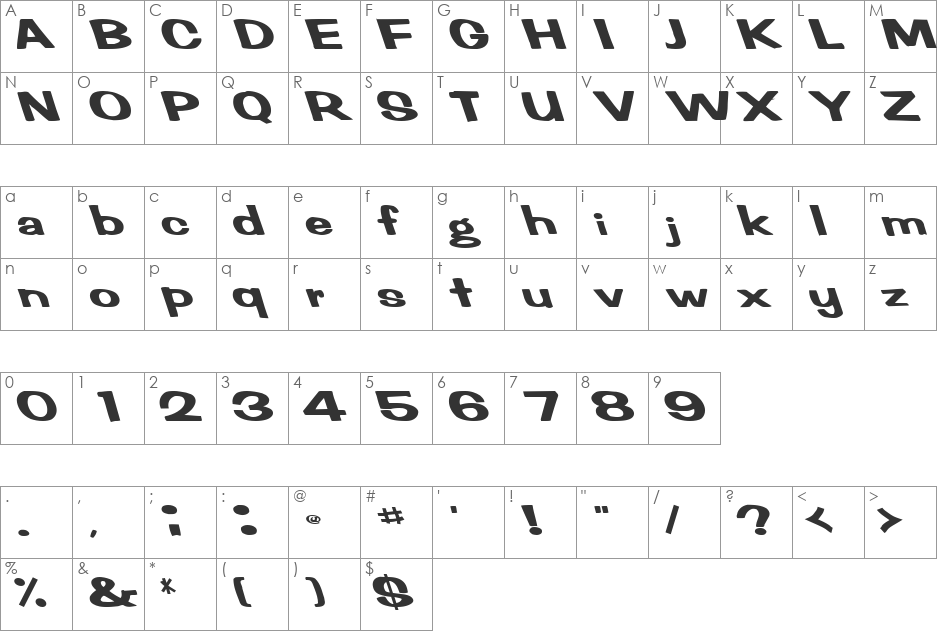 FertileMindPlus font character map preview