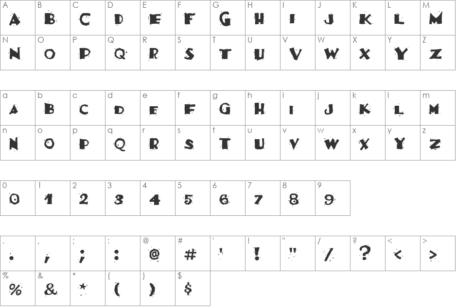 FestivaSSK font character map preview