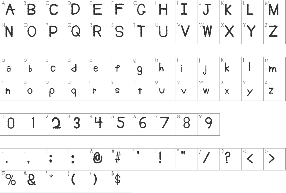 Anarchy Sans font character map preview