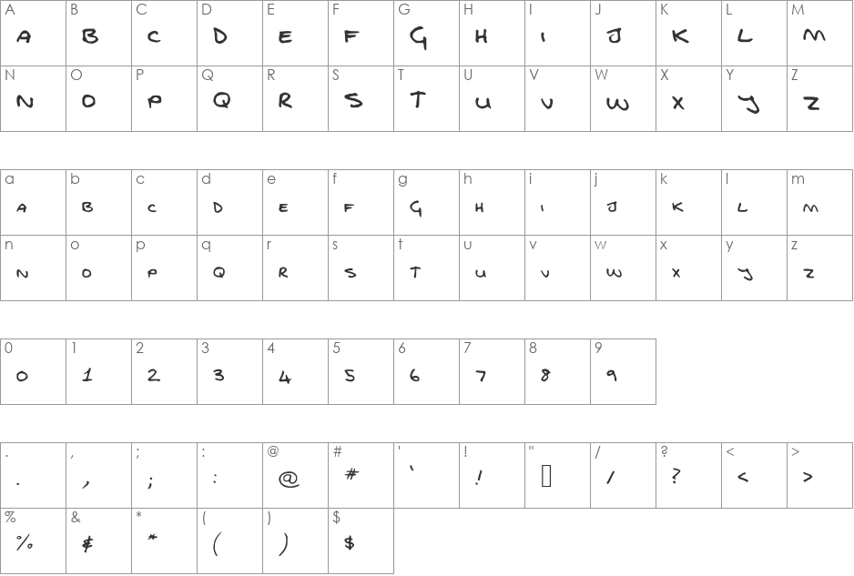 FGfontfull font character map preview