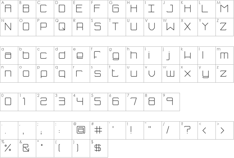 Fh_Blue font character map preview
