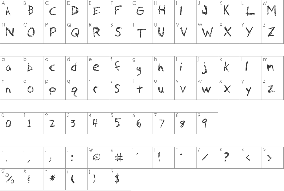 Fh_Faith font character map preview