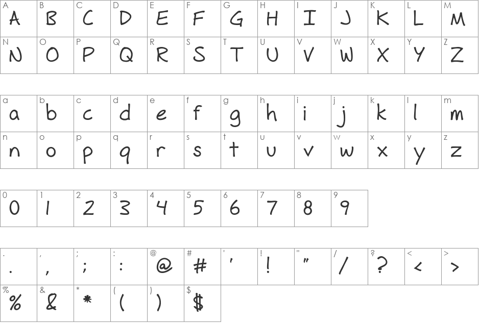 Fh_Hyperbole font character map preview