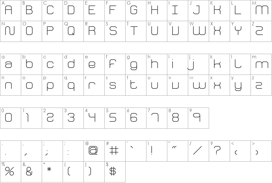 Fh_Perception font character map preview